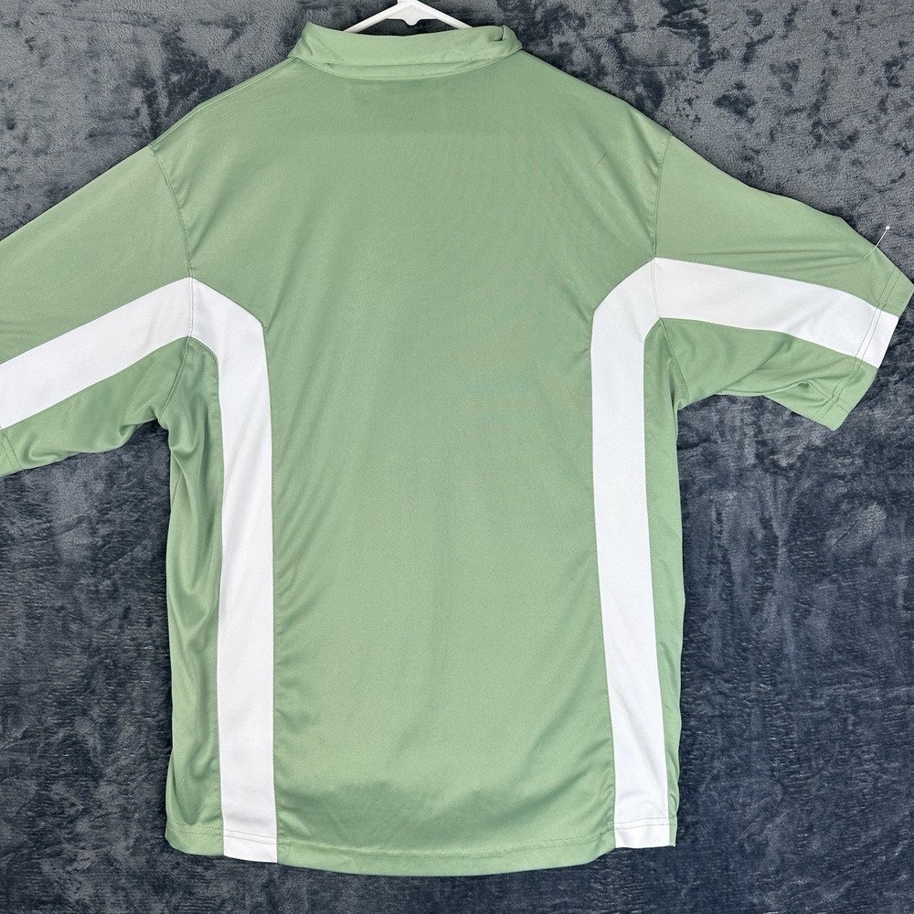 Holloway Mens XL Green White Colorblock Polyester Short Sleeve Polo Shirt